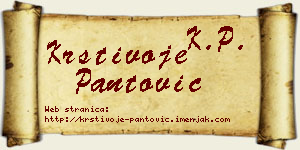 Krstivoje Pantović vizit kartica